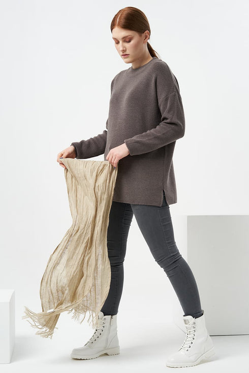 Image 8 of Natural linen scarf made for comfort and cold weather from Baltic Linen